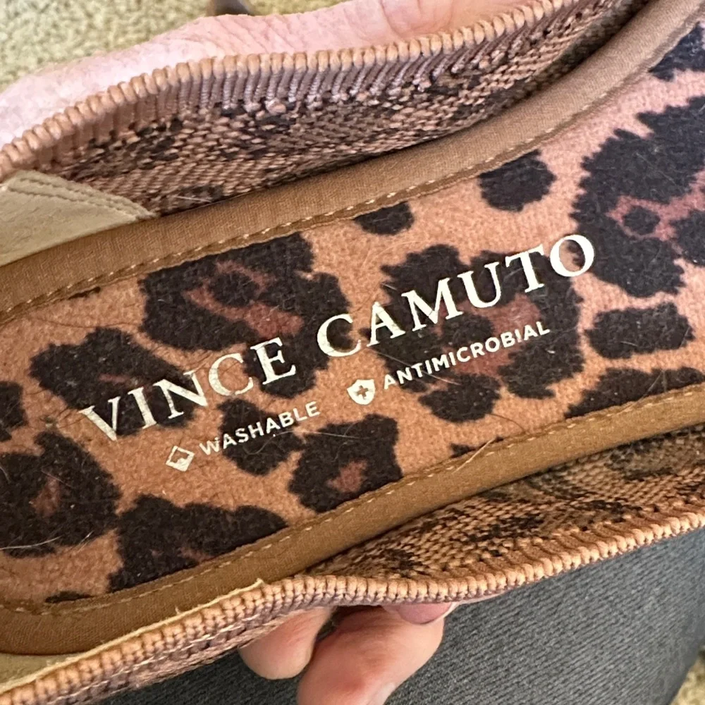 Vince Camuto Leopard Knit Ballet Flats in Brown and Black Machine Washable 8.5
